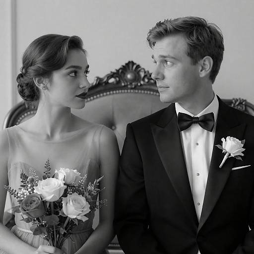 Elegant Black and White Formal Portrait