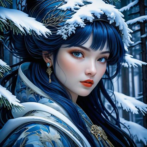 Yuki-Onna: A Magical Winter Portrait