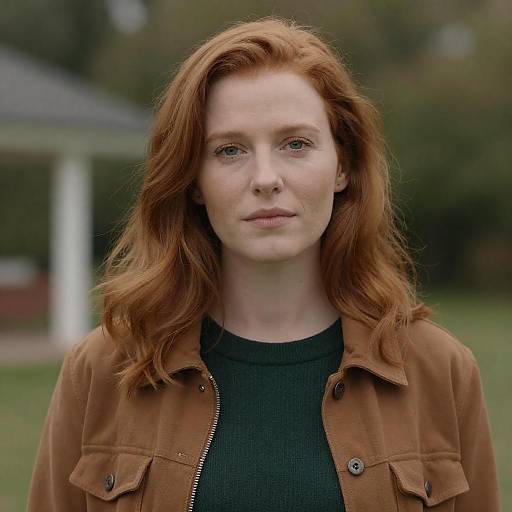 Soft Natural Portrait of Redhead Woman