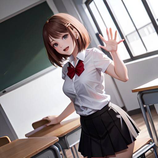 Aesthetic Ochako Uraraka in Classroom