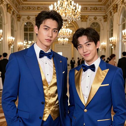 Elegant Duo in Royal Ballroom
