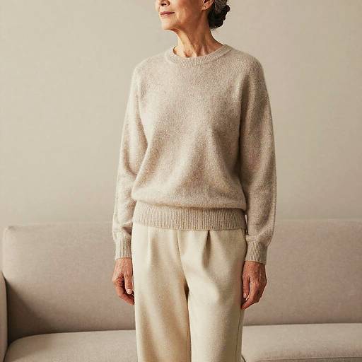 Elegant Elderly Woman in Minimalist Fashion