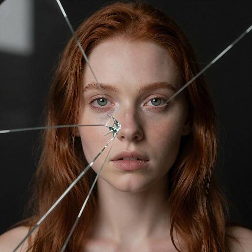 Intense Gaze of a Red-Haired Woman