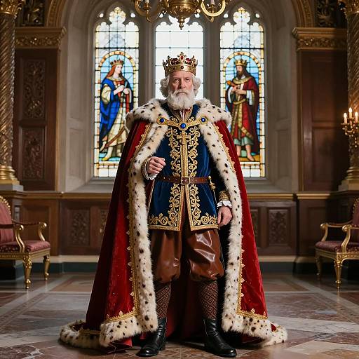 Regal Victorian King Portrait in Opulent Setting