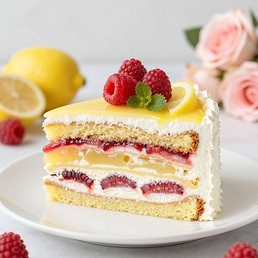 Lemon Raspberry and Rose Layer Cakes