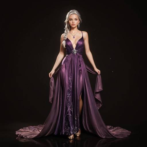 Enchanting Fantasy Girl in Violet Dress Enchanting Fantasy Girl in Violet Dress