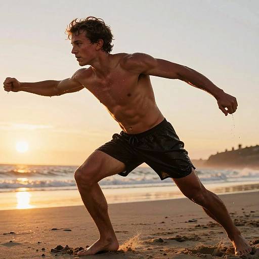 Tom Holland Dynamic Action Sunset Pose