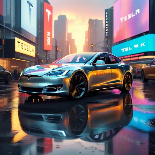 Tesla Model S in Urban Night Setting