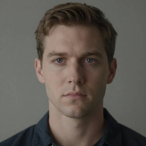 Close-Up Portrait of a Serious Man