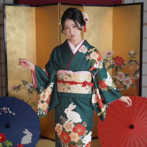 Traditional Japanese Beauty in Kimono