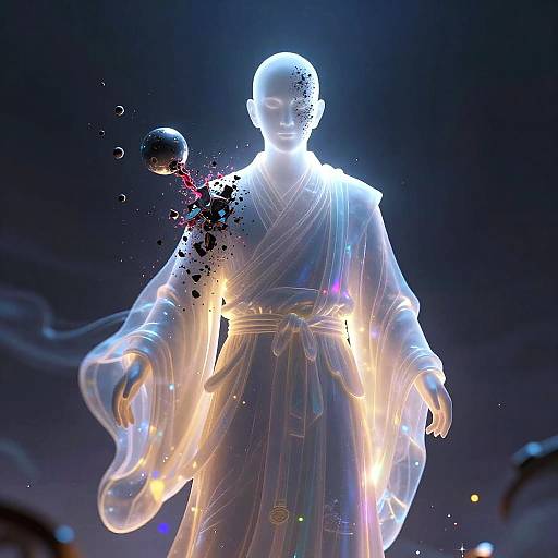 Cyberpunk Spirit Monk Illustration