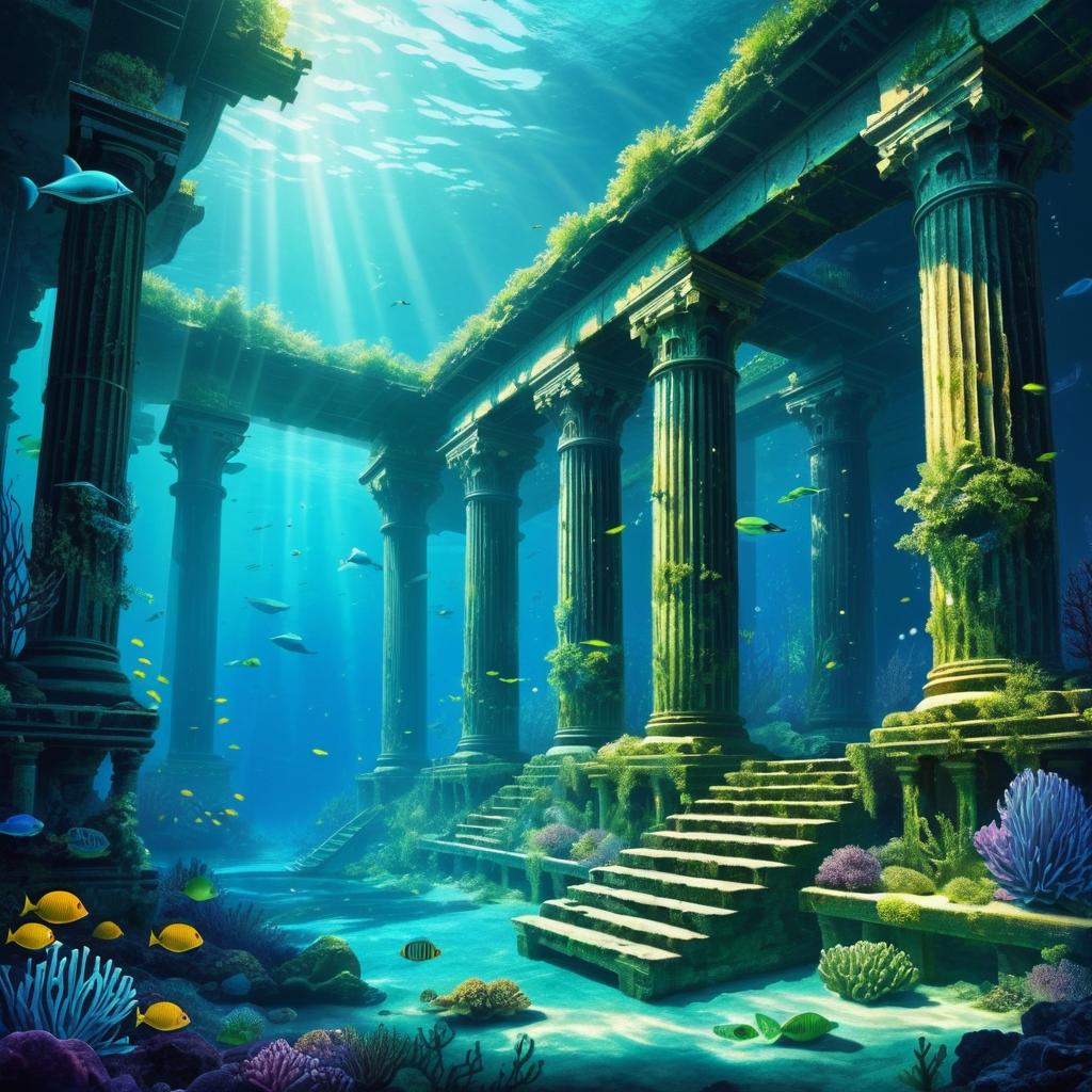 Bioluminescent Underwater Civilization Art