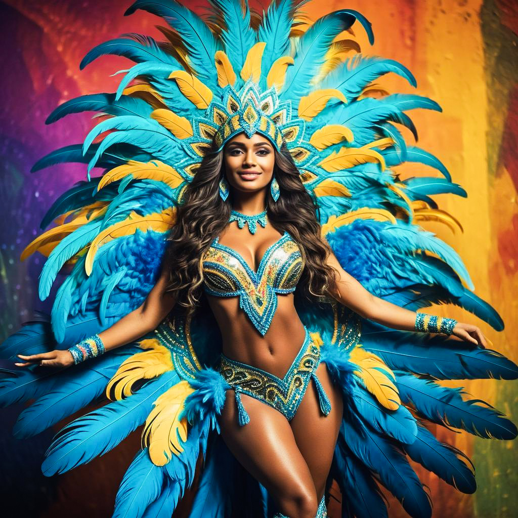 Vibrant Dancer at Rio Carnival