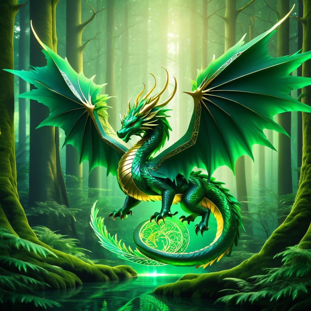 Majestic Dragon Over Enchanted Forest