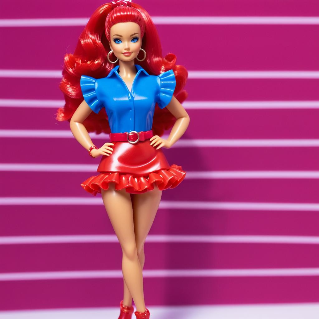 Fashionable Barbie in Red Miniskirt