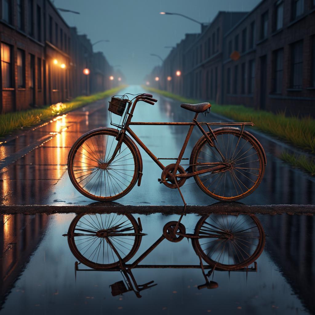 Emotional Abandoned Bicycle in Rain