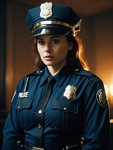 Cinematic Police Cosplay Dramatic Editorial Portrait