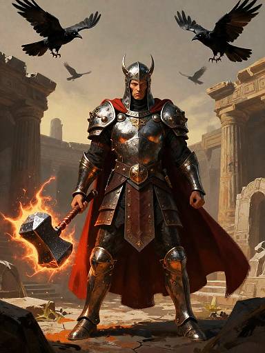 Mythic Shieldmaiden at Ruined Temple