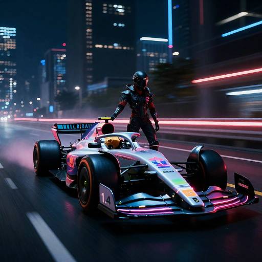Neon Noir Cyberpunk F1 Racing