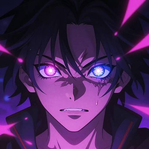 Cyberpunk Anime Glowing Insane Eyes