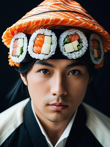 Close-Up Sushi Roll Costume Headshot