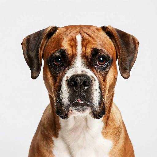 Close-Up Portrait of Boxer Dog
