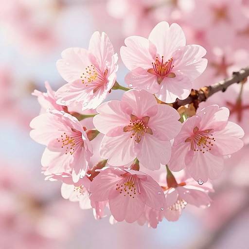 Anime Cherry Blossom Close-Up Detail