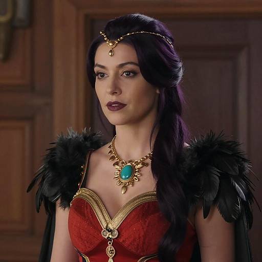 CGI Woman with Purple Hair and Armor