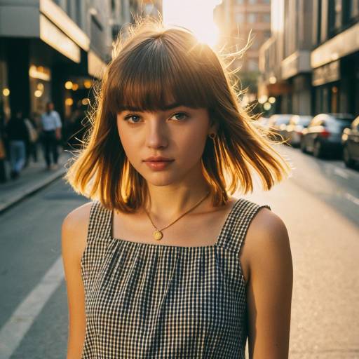 Choppy Bangs Hairstyle in Golden Hour
