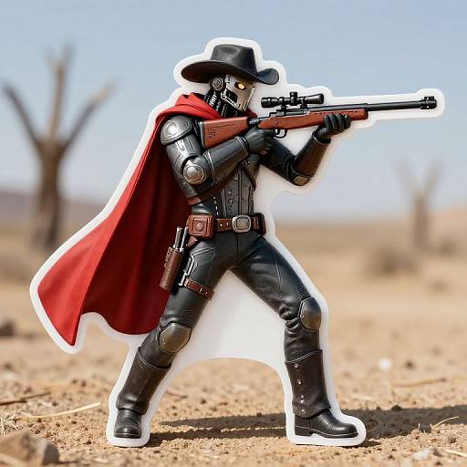 Futuristic Cowboy in Wasteland