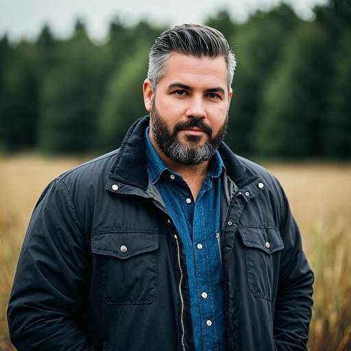 Mature Man Outdoors in Casual Jacket