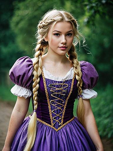 Rapunzel Tangled-Inspired Blonde Braided Dress