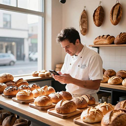 Baker Inspecting Bread at Tartine Bakery