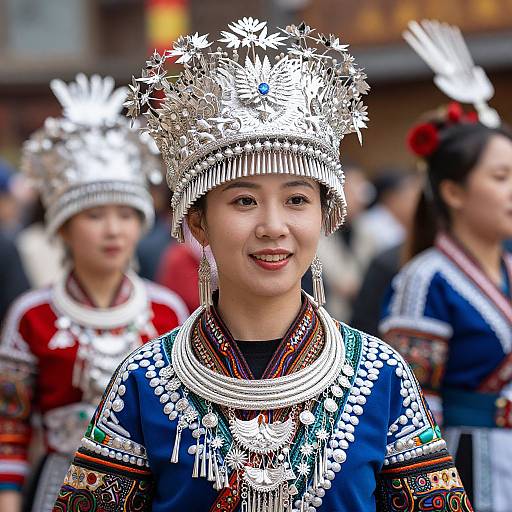 Colorful Woman in National Costume
