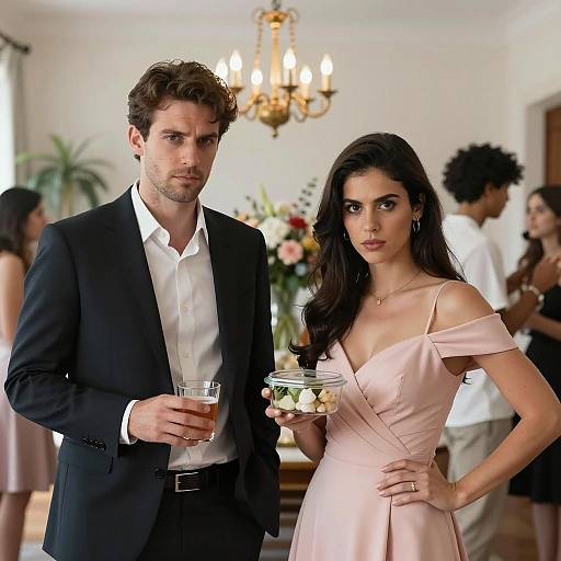 Elegant Couple at Formal Gathering