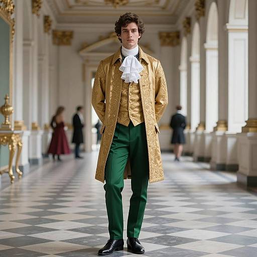 Elegant French Aristocrat in Baroque Setting