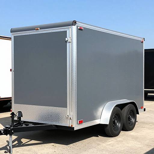 Gray Enclosed Cargo Trailer Outdoors