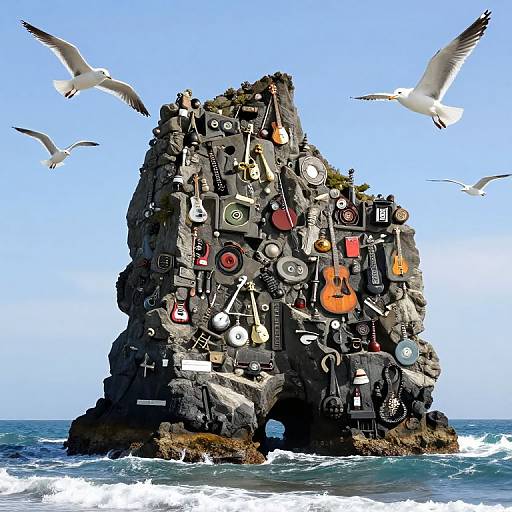 Rock Formation with Embedded Musical Instruments