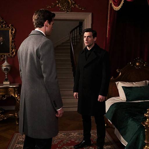 Intense Encounter in Ornate Room