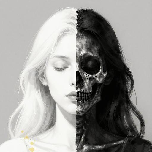 Dualistic Split-Face Portrait