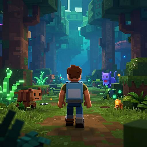 Roblox Explorer in Bioluminescent Jungle