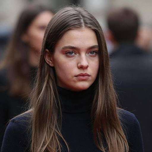 Young Woman in High-Collared Sweater