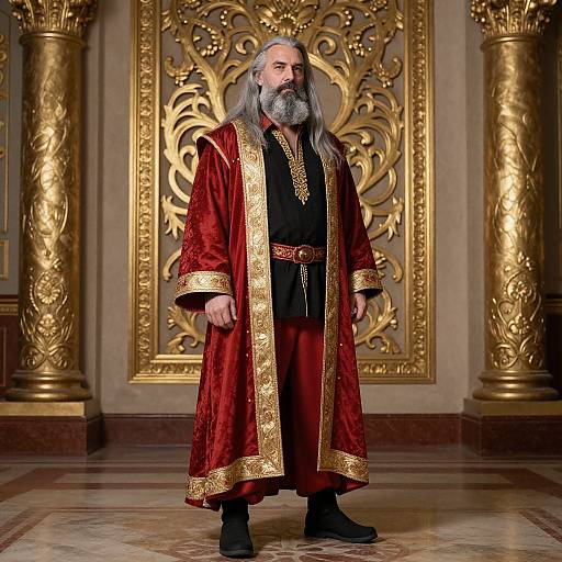 Elderly Man in Ornate Robe