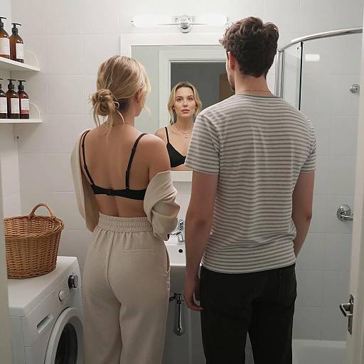Casual Reflection in a Small Bathroom