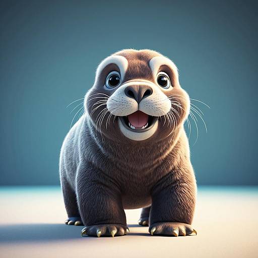 Cute Pixar-style Baby Walrus