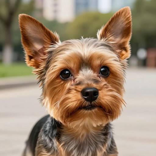 Close-Up of Lively Min Pin Yorkie Dog