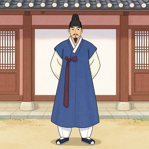 Man in Traditional Korean Costume