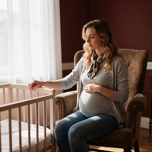 Serene Expectation: A Cozy Maternity Scene