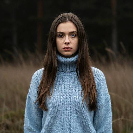 Moody Winter Portrait of Woman
