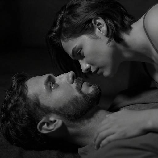 Intense Black-and-White Close-Up Portrait